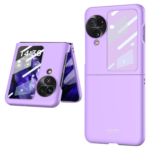 GKK For Oppo Find N3 Flip 5G Case Anti-drop PC Phone Cover with Rear Screen Film