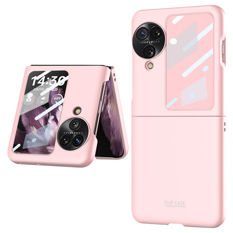 GKK For Oppo Find N3 Flip 5G Case Anti-drop PC Phone Cover with Rear Screen Film