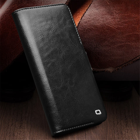 QIALINO For Huawei Mate 60 Pro Case Genuine Cow Leather Phone Wallet Flip Cover