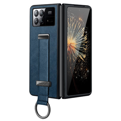 SULADA Fashion Series for Xiaomi Mix Fold 3 5G Case Retractable Strap Leather+PC Phone Cover