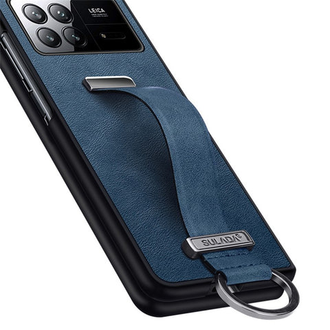 SULADA Fashion Series for Xiaomi Mix Fold 3 5G Case Retractable Strap Leather+PC Phone Cover