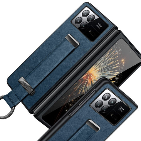 SULADA Fashion Series for Xiaomi Mix Fold 3 5G Case Retractable Strap Leather+PC Phone Cover