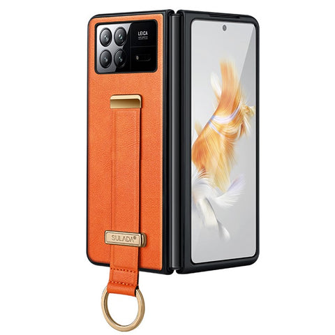 SULADA Fashion Series for Xiaomi Mix Fold 3 5G Case Retractable Strap Leather+PC Phone Cover