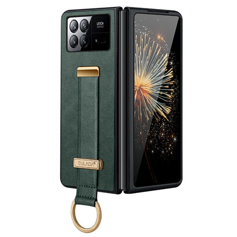 SULADA Fashion Series for Xiaomi Mix Fold 3 5G Case Retractable Strap Leather+PC Phone Cover