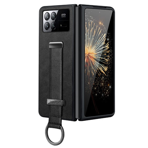SULADA Fashion Series for Xiaomi Mix Fold 3 5G Case Retractable Strap Leather+PC Phone Cover