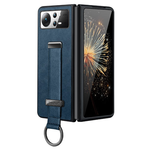 SULADA Fashion Series for Xiaomi Mix Fold 2 5G Case Hand Strap Kickstand Leather+PC Phone Cover