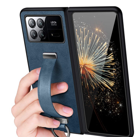 SULADA Fashion Series for Xiaomi Mix Fold 2 5G Case Hand Strap Kickstand Leather+PC Phone Cover