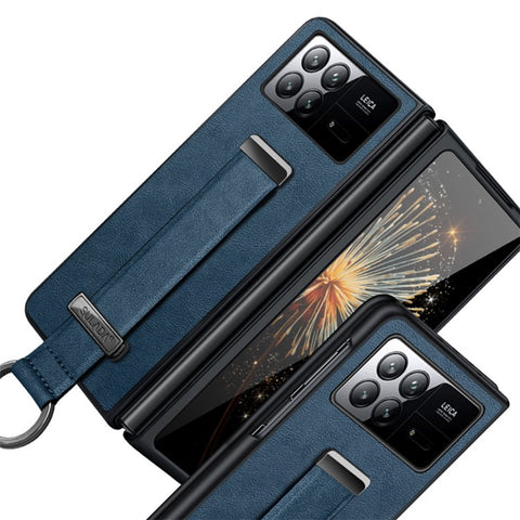 SULADA Fashion Series for Xiaomi Mix Fold 2 5G Case Hand Strap Kickstand Leather+PC Phone Cover