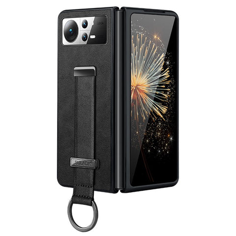 SULADA Fashion Series for Xiaomi Mix Fold 2 5G Case Hand Strap Kickstand Leather+PC Phone Cover