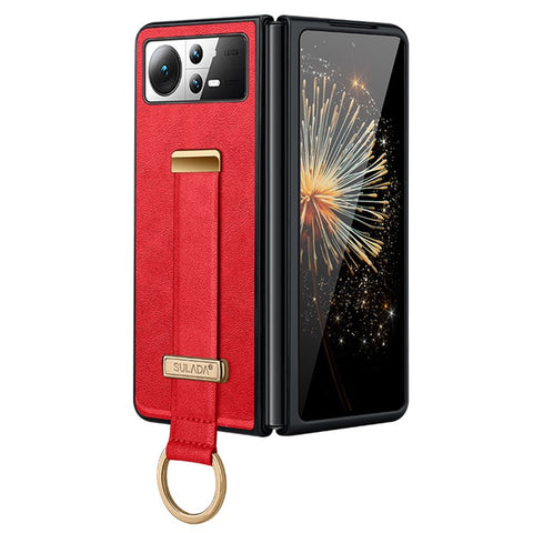 SULADA Fashion Series for Xiaomi Mix Fold 2 5G Case Hand Strap Kickstand Leather+PC Phone Cover
