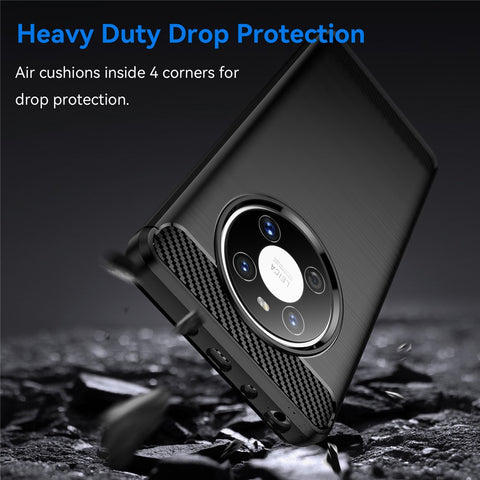 For Huawei Mate 40E / Mate 40 Case Slim-Fit Carbon Fiber Texture Phone Cover TPU Shell