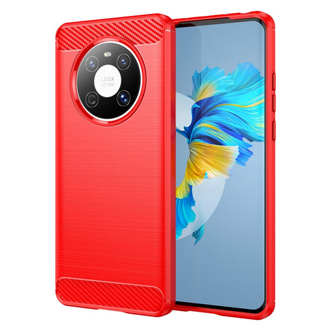 For Huawei Mate 40E / Mate 40 Case Slim-Fit Carbon Fiber Texture Phone Cover TPU Shell