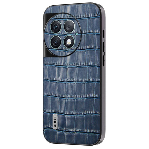 ABEEL For OnePlus Ace 2 Pro 5G Case Crocodile Texture Genuine Cow Leather Back Cover