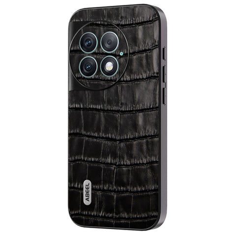 ABEEL For OnePlus Ace 2 Pro 5G Case Crocodile Texture Genuine Cow Leather Back Cover