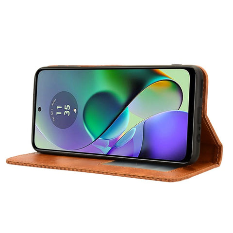 For Motorola Moto G54 5G / G54 Power 5G / G64 5G / G64y 5G Case Retro PU Leather Wallet Flip Stand Phone Cover