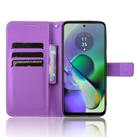 For Motorola Moto G54 5G / G54 Power 5G / G64 5G / G64y 5G Case Stand Diamond Texture Leather Shell Wallet Phone Cover