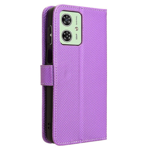 For Motorola Moto G54 5G / G54 Power 5G / G64 5G / G64y 5G Case Stand Diamond Texture Leather Shell Wallet Phone Cover