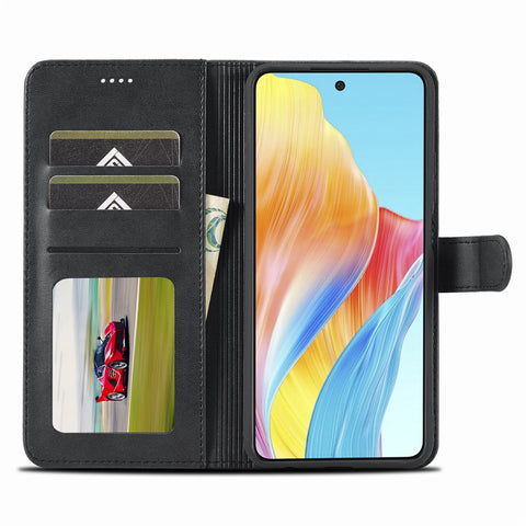 LC.IMEEKE Phone Shell for Oppo A78 4G Case PU Leather Stand Wallet Cover