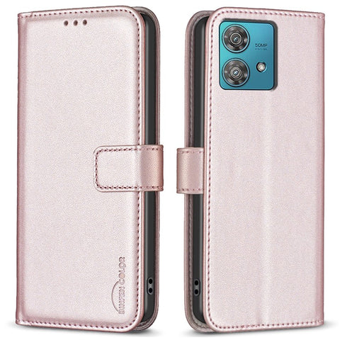 BINFEN COLOR BF17 For Motorola Edge 40 Neo 5G Phone Case PU Leather Wallet Cover