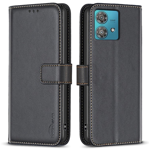 BINFEN COLOR BF17 For Motorola Edge 40 Neo 5G Phone Case PU Leather Wallet Cover