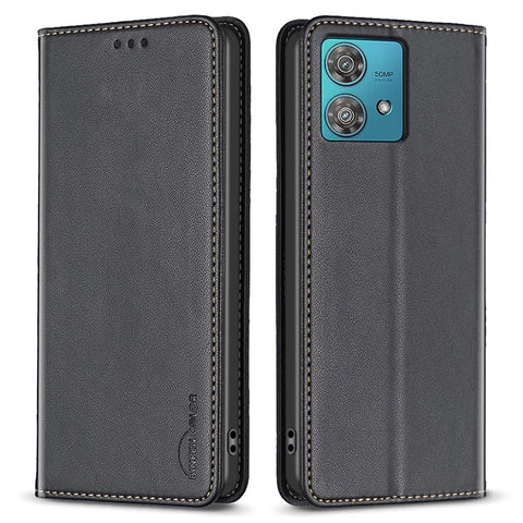 BINFEN COLOR BF18 For Motorola Edge 40 Neo 5G Case PU Leather Phone Cover with Card Slots