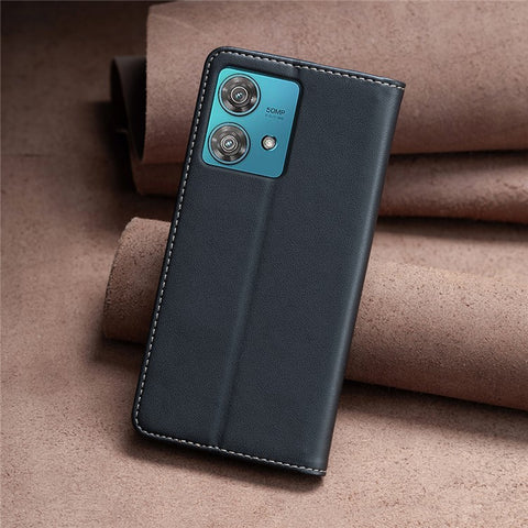 BINFEN COLOR BF18 For Motorola Edge 40 Neo 5G Case PU Leather Phone Cover with Card Slots