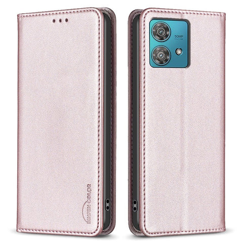 BINFEN COLOR BF18 For Motorola Edge 40 Neo 5G Case PU Leather Phone Cover with Card Slots