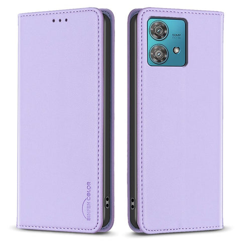 BINFEN COLOR BF18 For Motorola Edge 40 Neo 5G Case PU Leather Phone Cover with Card Slots