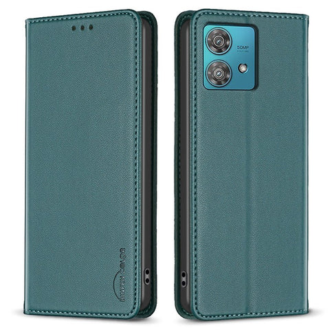 BINFEN COLOR BF18 For Motorola Edge 40 Neo 5G Case PU Leather Phone Cover with Card Slots