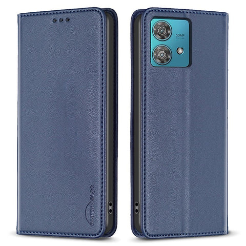 BINFEN COLOR BF18 For Motorola Edge 40 Neo 5G Case PU Leather Phone Cover with Card Slots