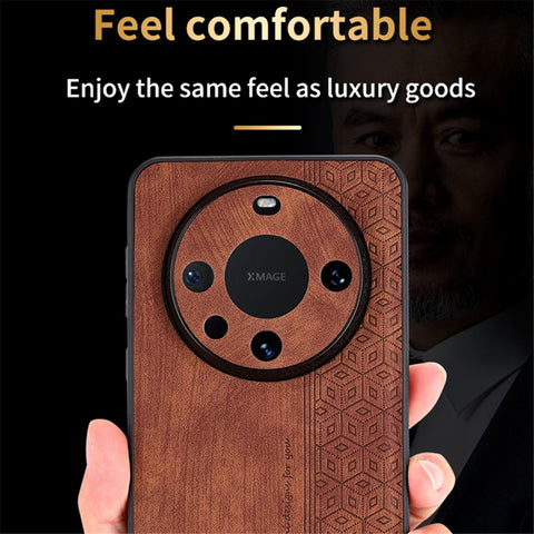 AZNS For Huawei Mate 60 Case Anti-Scratch Phone Shell Imprinted PU Leather+TPU Phone Back Cover