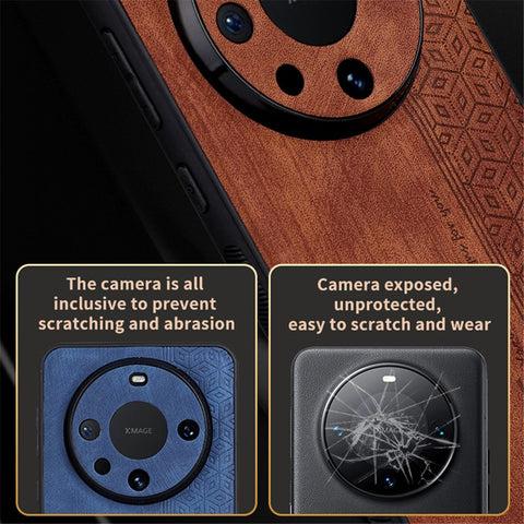 AZNS For Huawei Mate 60 Case Anti-Scratch Phone Shell Imprinted PU Leather+TPU Phone Back Cover