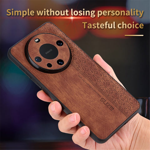 AZNS For Huawei Mate 60 Pro Case Slim-Fit Imprinted Pattern PU Leather+TPU Phone Shell
