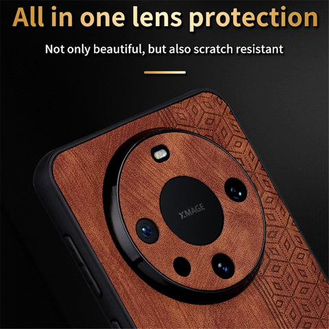 AZNS For Huawei Mate 60 Pro Case Slim-Fit Imprinted Pattern PU Leather+TPU Phone Shell