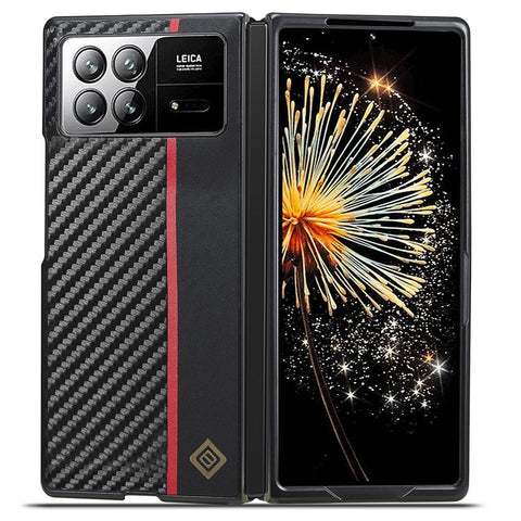 LC.IMEEKE For Xiaomi Mix Fold 3 5G Case Carbon Fiber Texture Drop-Proof Shell Phone Cover