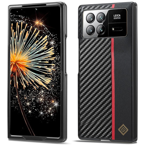 LC.IMEEKE For Xiaomi Mix Fold 3 5G Case Carbon Fiber Texture Drop-Proof Shell Phone Cover