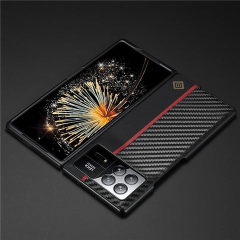 LC.IMEEKE For Xiaomi Mix Fold 3 5G Case Carbon Fiber Texture Drop-Proof Shell Phone Cover