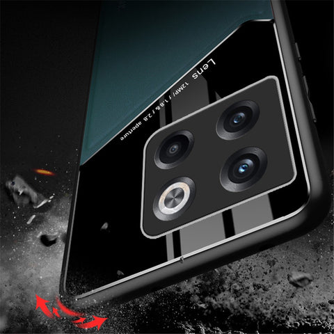 For OnePlus 10T 5G / Ace Pro 5G Case Built-in Car Mount Metal Sheet Leather+TPU+PC Phone Cover
