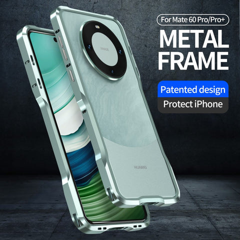 LUPHIE For Huawei Mate 60 Pro Bumper Case Shockproof Mobile Phone Metal Frame