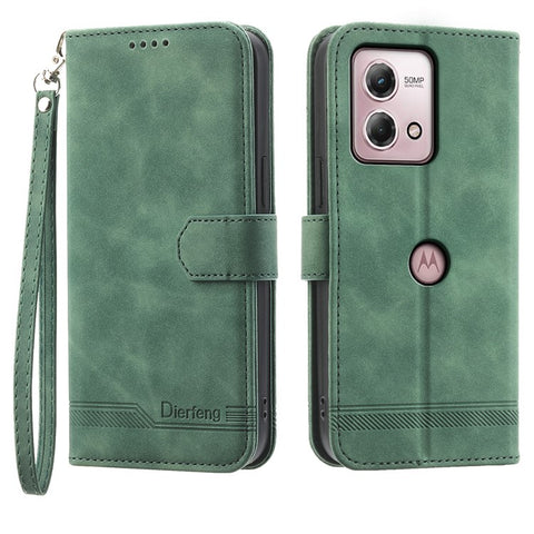 DIERFENG DF-03 For Motorola Moto G Stylus (2023) Case Wallet Stand Shockproof Leather Mobile Phone Cover