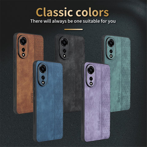 AZNS For Oppo A78 4G Case Anti-scratch Imprinted PU Leather+TPU Phone Back Cover
