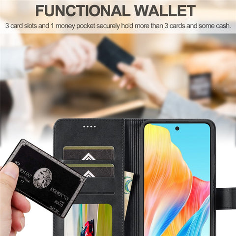 LC.IMEEKE For Oppo Reno8 T 4G Leather Case Wallet Stand Smartphone Cover