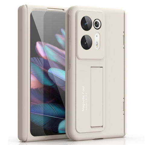 For Oppo Find N2 5G Case Protective Hard PC Phone Cover with Tempered Glass Film / Lens Protector