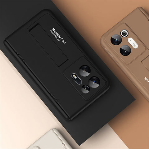 For Oppo Find N2 5G Case Protective Hard PC Phone Cover with Tempered Glass Film / Lens Protector