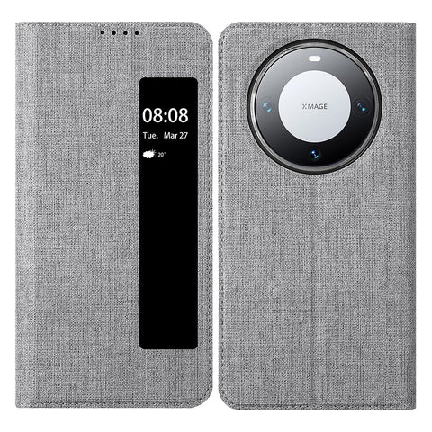 VILI DMX Series Phone Shell for Huawei Mate 60 Case PU Leather Stand Phone Cover with View Window