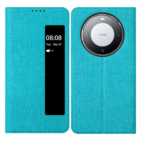 VILI DMX Series Phone Shell for Huawei Mate 60 Pro Case View Window PU Leather Stand Phone Cover