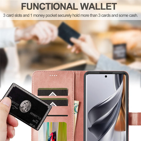 LC.IMEEKE For Oppo Reno10 Pro 5G (Global) / Reno10 5G (Global) Case PU Leather Stand Phone Wallet Cover