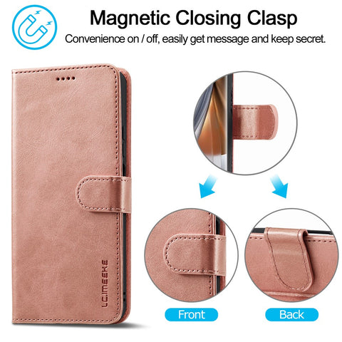 LC.IMEEKE For Oppo Reno10 Pro 5G (Global) / Reno10 5G (Global) Case PU Leather Stand Phone Wallet Cover