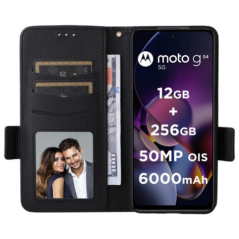 For Motorola Moto G54 5G / G54 Power 5G / G64 5G / G64y 5G Case Wallet Stand Phone Cover with Strap