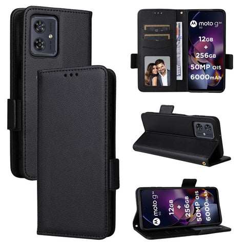 For Motorola Moto G54 5G / G54 Power 5G / G64 5G / G64y 5G Case Wallet Stand Phone Cover with Strap